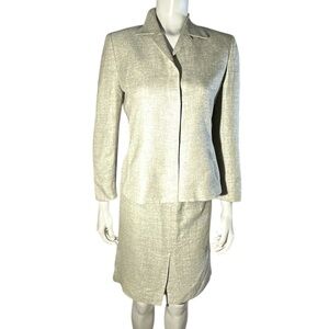 Anne Klein Women's Petite Cream Blazer & Skirt Set